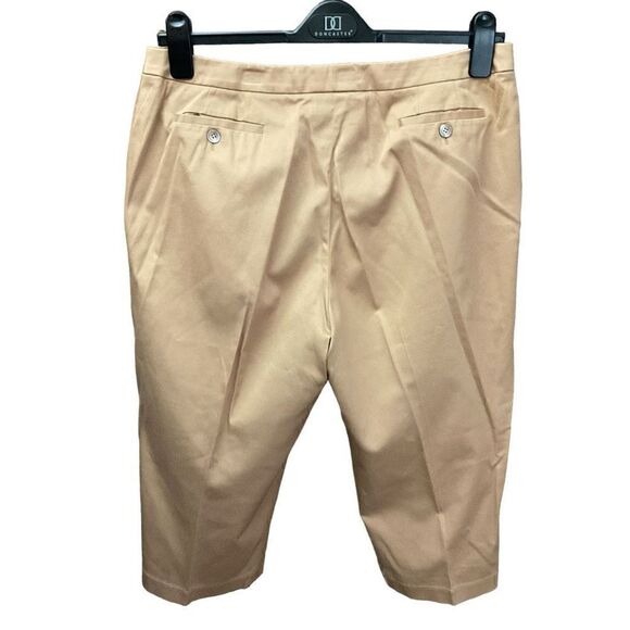 Carlisle Pantsuit Jacket Capri Pants Camel Safari Tan Cotton Blend Women Size 14 - Picture 13 of 15